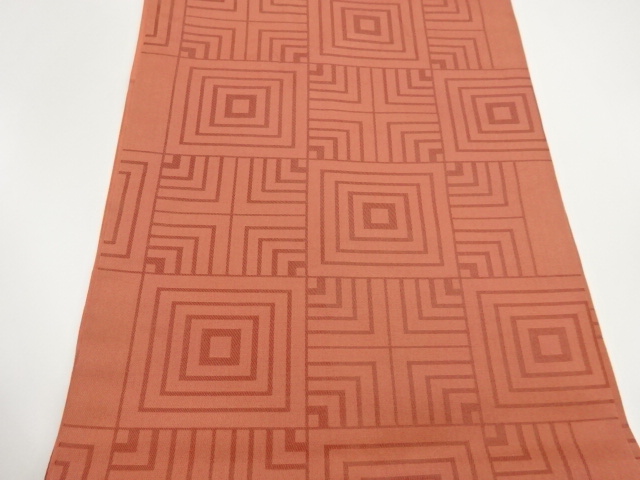  市松に子持ち色紙模様織出し名古屋帯